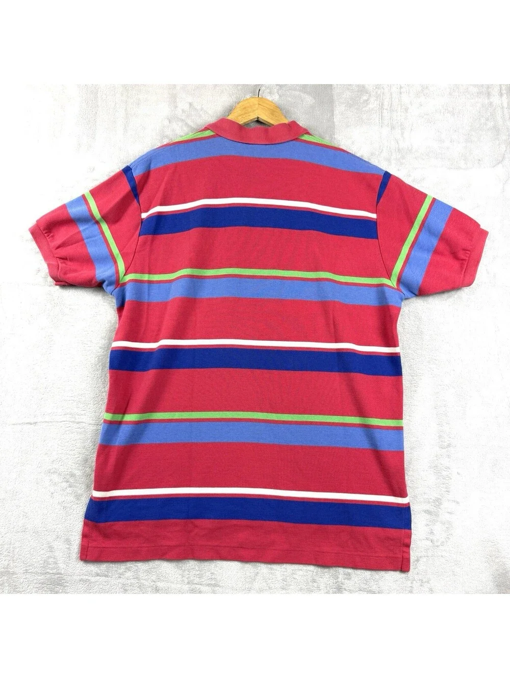 Polo Ralph Lauren Men Muti-Stripes Polo Shirt L Cotton VTG Preppy Vibrant Golf